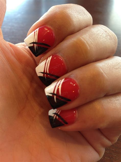 Black Red And White Nails In 2022 Red Nail Art Black Nail Designs