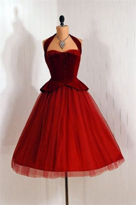 1950s Vintage Prom Dress Red Prom Gowns Short Homecoming Dress On Luulla