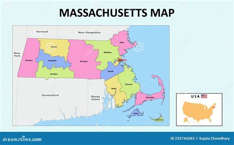Mapa De Massmassachusetts Mapa Do Estado E Do Distrito De Massetta