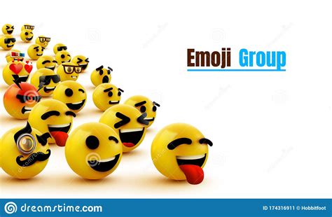 Emoji Group Yellow Winking Face Funny Cartoon Emoticon Icon 3d