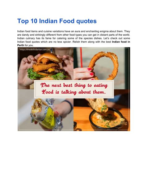 Ppt Top 10 Indian Food Quotes Powerpoint Presentation Free Download