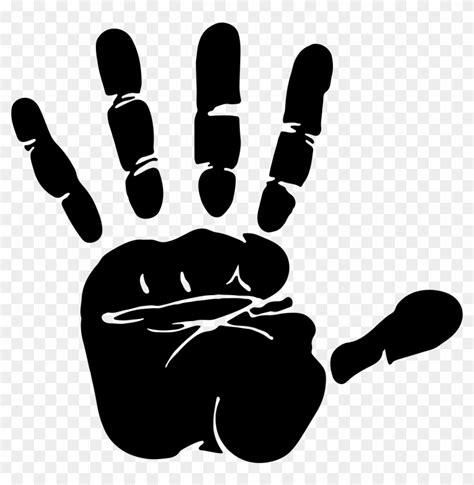 Handprint Silhouette Image Freeuse Stock Hand Print Hd Png Download