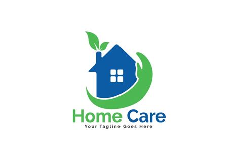 Home Care Logo Design House With Hand Vector 245493