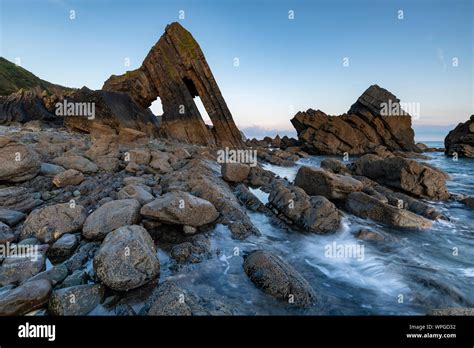 Blackchurch Rock At Mouthmill Beach On The North Devon Coast Stock