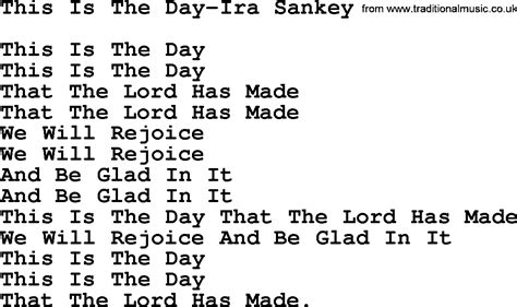 This Is The Day Ira Sankeytxt By Ira Sankey Christian Hymn Lyrics