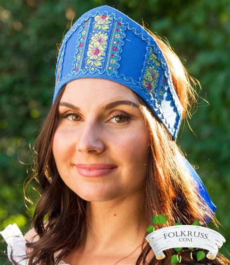 Russian Traditional Hat Cotton Kokoshnik Dunyasha Russian Etsy