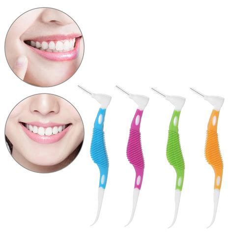 Ylshrf 8pcsset Colours Disposable Toothpicks Soft Interdental Brushes Dental Oral Care Tools
