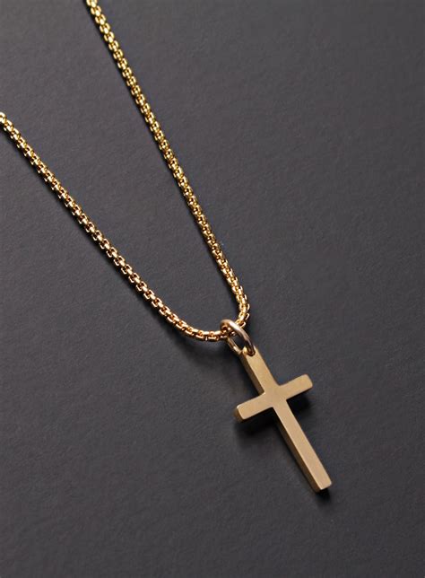 Cross Necklace For Men Men S Gold Cross Necklace Etsy