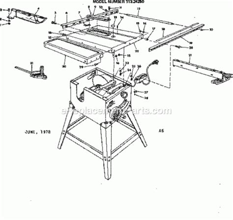 Craftsman Model 113 Table Saw Parts