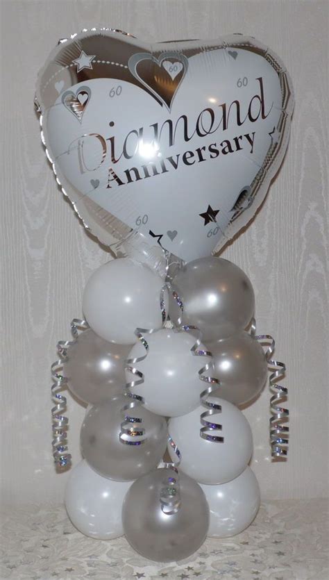 Diamond 60th Wedding Anniversary Foil Balloon Display Table