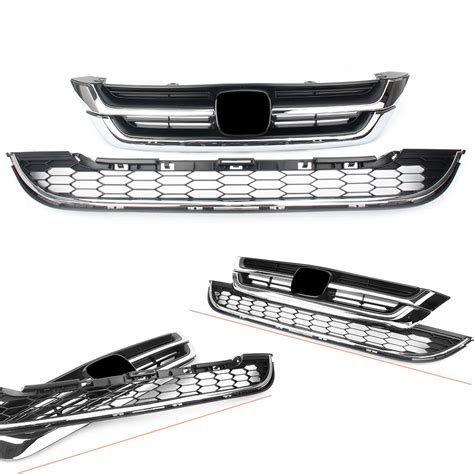 Chrome Abs Car Front Bumper Grille Upper Lower Proective Grill For