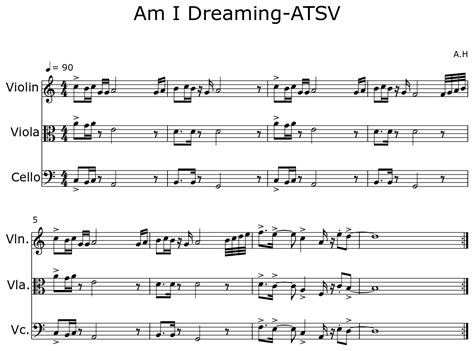 Am I Dreaming Atsv Sheet Music For Violin Viola Cello