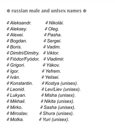 Russian Or Slavic Names Uwu Lista De Nombres Nombres De Personajes