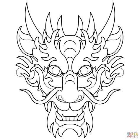 Fold the paper out at the dotted lines and use the flaps for attaching to the articulated body later. Dragon Mask Printable Free | Free Printable
