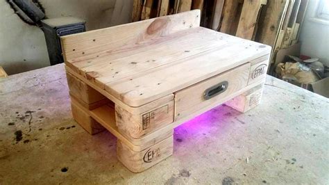 Pallet Bedside Table With Indirect Light 101 Pallets