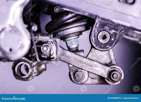 Motorcycle Rear Suspension Linkage Stock Photo Image Of Motorcycle