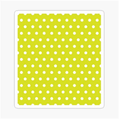 Small White Polka Dots On Chartreuse Background Sticker For Sale By Imagenugget Redbubble