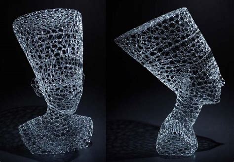 Flameworked Glass By Robert Mickelson Nefertiti Bust Sculpture Artisan Crafts Fine Art
