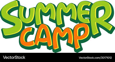 Font Design For Word Summer Camp On White Vector Image