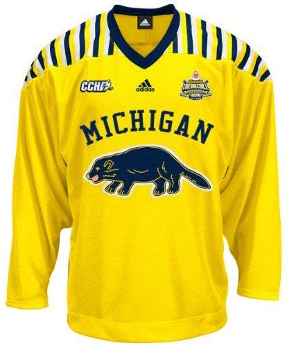 Michigan Wolverines Adidas Gold Premier Retro Hockey Jersey