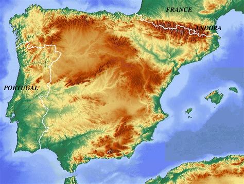 Spain Physical Map Physicalmap Org