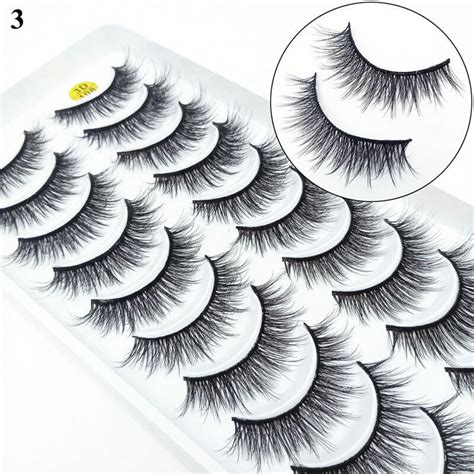 10pairs 3d natural false eyelashes long thick mixed fake eye lashes makeup mink ebay