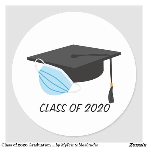 Class Of 2020 Graduation With Face Mask Classic Round