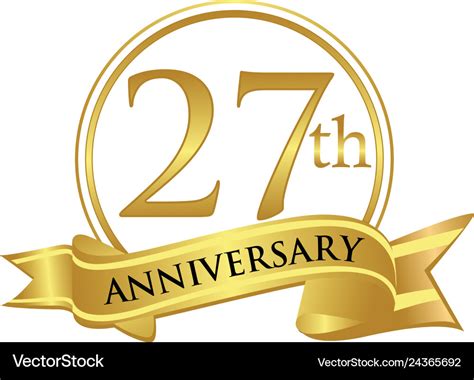 27th Anniversary Celebration Logo Royalty Free Vector Image