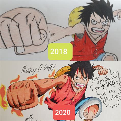 I Did A Redraw Of My Very First Luffy Drawing I Think It Turned Out