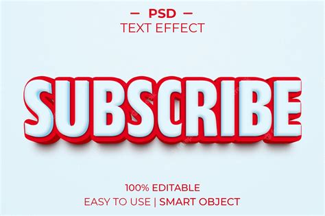 Premium Psd Subscribe Text Effect Style