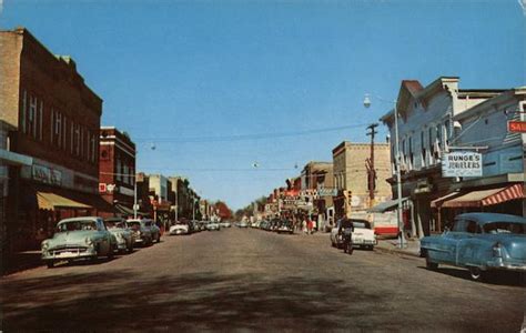 Main Street Shawano Wisconsin Postcard