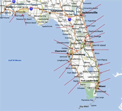 Detailed Map Of Florida East Coast United States Map