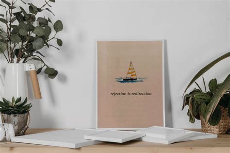 Rejection Is Redirection Inspirational Print Motivational Etsy