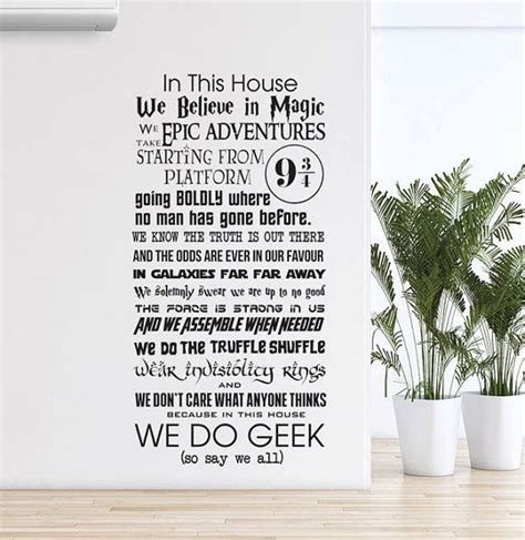 Wall Vinyl Sticker Decal We Do Geek Harry Potter Star Wars House