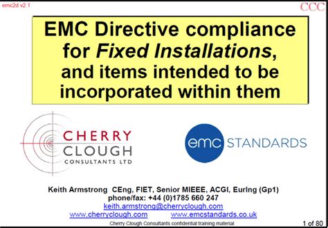 Emc Directive Compliance For Fixed Installations And Items Intended To