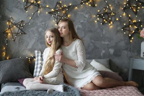 beautiful blond mom and daughter high quality people images ~ creative market