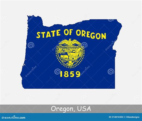 Oregon Map Flag Map Of Or Usa With The State Flag Isolated On A White