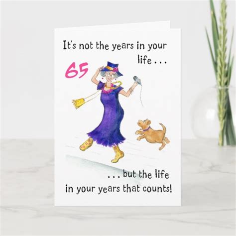 Fun 65th Birthday Card For A Woman