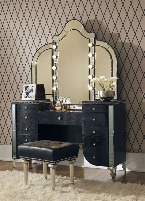Lighted Vanity Makeup Mirror And Desk Set Amazon Com Funkoco Vanity