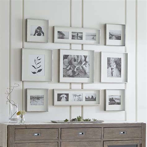 Brushed Silver Picture Frame Gallery Set Of 9 Reviews Crate