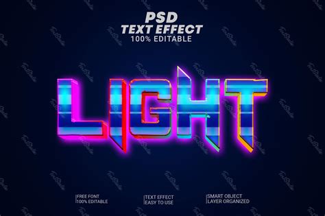 Light Neon 80s Gaming Retro Tron Sharped 3d Text Effect Fichier Psd