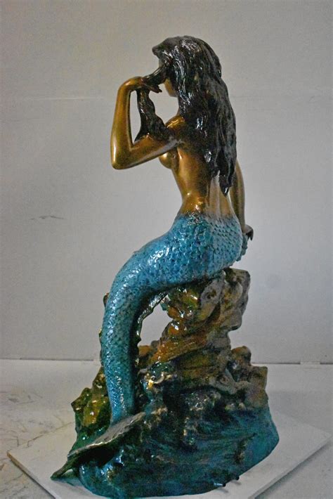 Beautiful Large Mermaid Bronze Statue Fountain Size 35l X 32w X 53