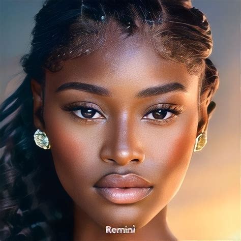 Digital Portrait Art Portrait Drawing Beautiful Lips Beautiful Black Women Minimal Makeup
