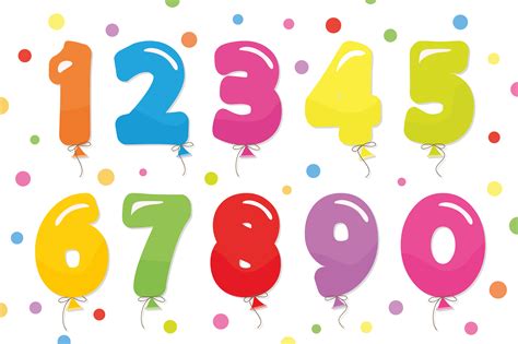 Balloon Coloder Numbers Set For Birthday And Party Festive Design