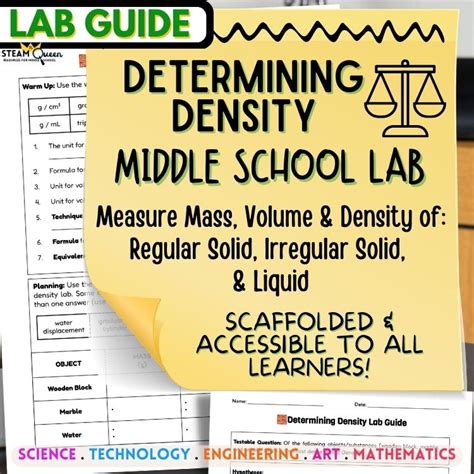 Density Lab Mass Volume And Density Of Liquids Regular And Irregular