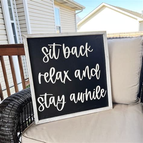 Sit Sit Relax Sign Etsy