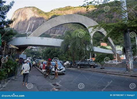 Rocinha Rio De Janeiro Brazil Favela Slum Daily Life Skyline