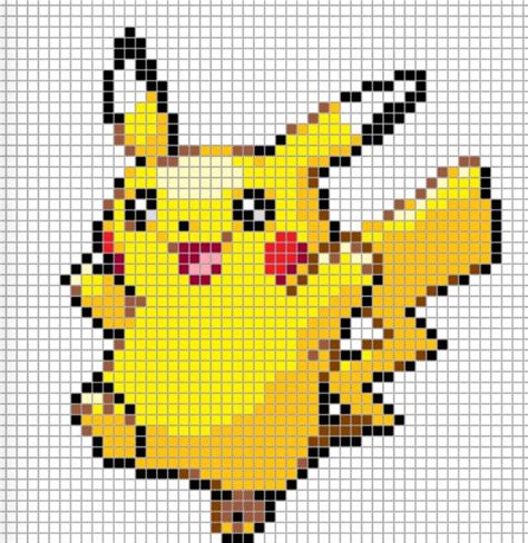 Grid Pokemon Pixel Art Pikachu Macacosmelhorados