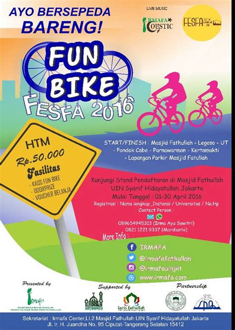 Info Event Fun Bike Festival Fatullah 2016 Pondok Sewa Sepeda Jakarta