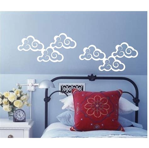Clouds Wall Decal Set Of 6 Vinyl Cloud Design Wall Stickers
